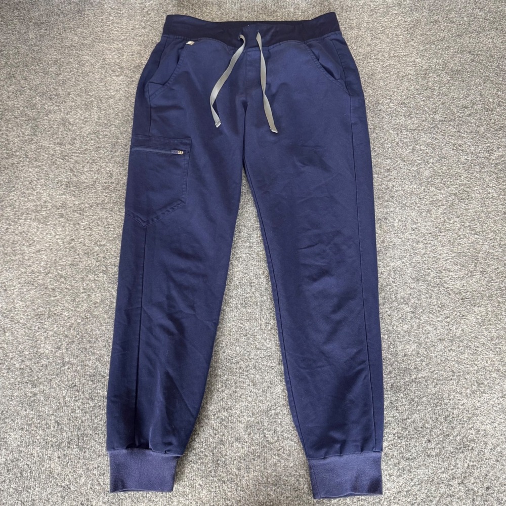 FIGS Zamora Jogger Scrub Pants Womens Small Navy Blue Medical Stretch Uniform